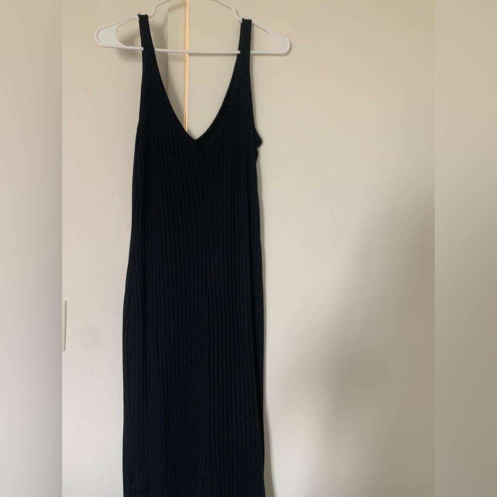 Rip Curl Ribbed Black Dress
